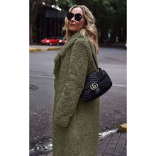 Load image into Gallery viewer, Women's Fuzzy Fleece Lapel Open Front Long Cardigan Coat
