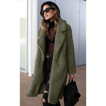 Load image into Gallery viewer, Women's Fuzzy Fleece Lapel Open Front Long Cardigan Coat
