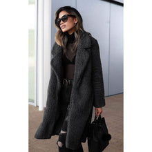 Load image into Gallery viewer, Women's Fuzzy Fleece Lapel Open Front Long Cardigan Coat
