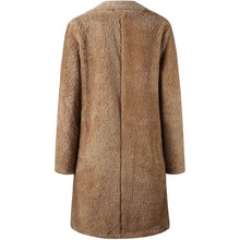 Load image into Gallery viewer, Women's Fuzzy Fleece Lapel Open Front Long Cardigan Coat
