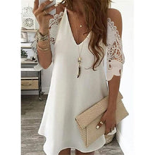 Load image into Gallery viewer, Women's Half Sleeve Solid Cutout Shift Dress
