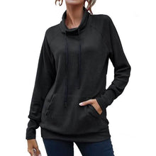 Load image into Gallery viewer, Women's High Collar Long Sleeve Lace Loose Pullover Top Hoodie
