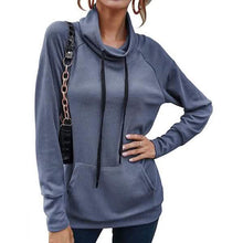 Load image into Gallery viewer, Women's High Collar Long Sleeve Lace Loose Pullover Top Hoodie
