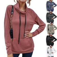 Load image into Gallery viewer, Women's High Collar Long Sleeve Lace Loose Pullover Top Hoodie
