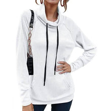 Load image into Gallery viewer, Women's High Collar Long Sleeve Lace Loose Pullover Top Hoodie
