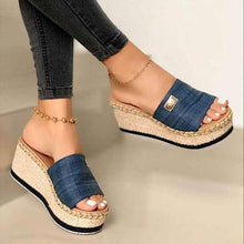 Load image into Gallery viewer, Womens High Heels Sandal Thick Bottom Casual Summer Sandals Woman Platform Casual Flip Flops Summer Beach Sandals Elegant Slippers High Heel Platform Sandals
