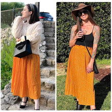 Load image into Gallery viewer, Womens High Waist Polka Dot Pleated Skirt
