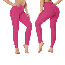 Load image into Gallery viewer, Women's High Waist Textured Butt Lifting Slimming Workout Leggings Tights Pants
