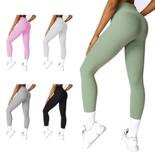 Load image into Gallery viewer, Women's High Waist Workout Leggings Tummy Control Compression with 25" Inseam No Front Seam
