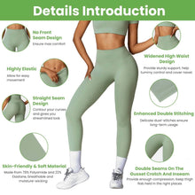 Load image into Gallery viewer, Women's High Waist Workout Leggings Tummy Control Compression with 25" Inseam No Front Seam
