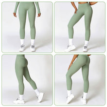Load image into Gallery viewer, Women's High Waist Workout Leggings Tummy Control Compression with 25" Inseam No Front Seam
