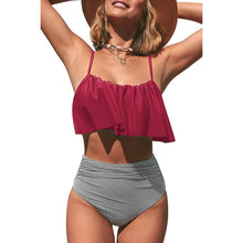 将图片加载到图库查看器，Women's High Waisted Falbala Bikini Set
