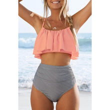将图片加载到图库查看器，Women's High Waisted Falbala Bikini Set
