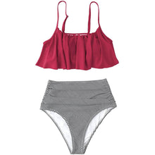 将图片加载到图库查看器，Women's High Waisted Falbala Bikini Set

