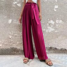 将图片加载到图库查看器，Women's High-Waisted Straight-Leg Strappy Pants
