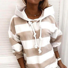 将图片加载到图库查看器，Women's Hoodie Pullover Striped Daily Basic Casual Hoodies
