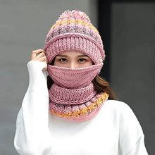 将图片加载到图库查看器，Women's Knitted Hat Scarf Mask Set
