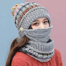 将图片加载到图库查看器，Women's Knitted Hat Scarf Mask Set
