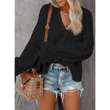 Load image into Gallery viewer, Women's Lace Crochet V-Neck Top
