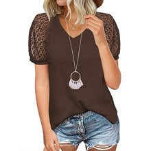 将图片加载到图库查看器，Women's Lace Short Sleeve V-Neck Top
