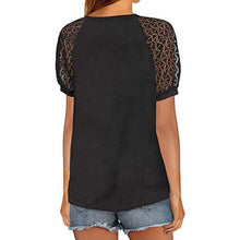 将图片加载到图库查看器，Women's Lace Short Sleeve V-Neck Top

