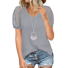 将图片加载到图库查看器，Women's Lace Short Sleeve V-Neck Top
