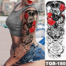 Load image into Gallery viewer, Womens Large Waterproof Temporary Sticker Tattoo Tiger Fox Luxury Design From Wonderland
