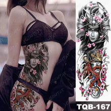 Load image into Gallery viewer, Womens Large Waterproof Temporary Sticker Tattoo Tiger Fox Luxury Design From Wonderland
