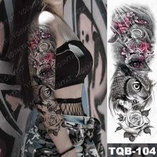 Load image into Gallery viewer, Womens Large Waterproof Temporary Sticker Tattoo Tiger Fox Luxury Design From Wonderland
