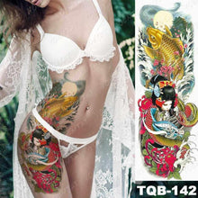 Load image into Gallery viewer, Womens Large Waterproof Temporary Sticker Tattoo Tiger Fox Luxury Design From Wonderland
