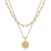 Load image into Gallery viewer, Women's Layered Initial Necklace Letter Pendant
