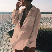 将图片加载到图库查看器，Women's Long Sleeve Beach Shirt Blouse

