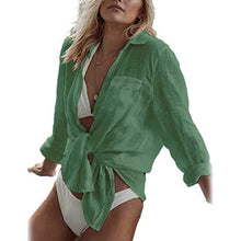 将图片加载到图库查看器，Women's Long Sleeve Beach Shirt Blouse
