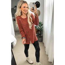 将图片加载到图库查看器，Women's Long Sleeve Crew Neck Tunic Tops Buttons Side
