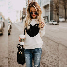 Load image into Gallery viewer, Women's Long Sleeve Crewneck Cute Heart Knitted Sweaters
