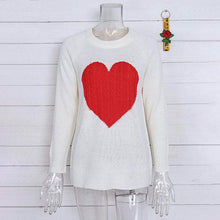 Load image into Gallery viewer, Women's Long Sleeve Crewneck Cute Heart Knitted Sweaters
