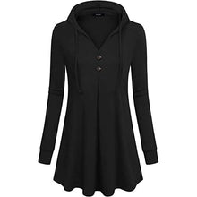 Load image into Gallery viewer, Women's Long Sleeve Hooded Tunic Tops
