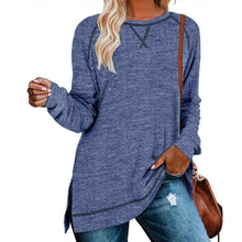 Load image into Gallery viewer, Women's Long Sleeve Loose Casual Autumn Pullover Side Slit Tunic Top
