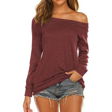 将图片加载到图库查看器，Women's Long Sleeve Off Shoulder Top
