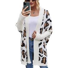 Load image into Gallery viewer, Women's Long Sleeves Leopard Print Knitting Cardigan
