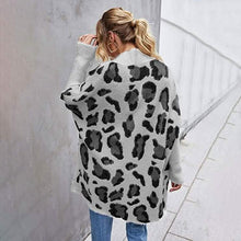 Load image into Gallery viewer, Women's Long Sleeves Leopard Print Knitting Cardigan
