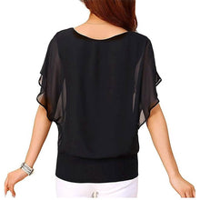 Load image into Gallery viewer, Women's Loose Casual Short Sleeve Chiffon Top T-Shirt Blouse
