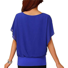 Load image into Gallery viewer, Women's Loose Casual Short Sleeve Chiffon Top T-Shirt Blouse
