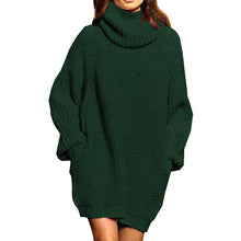 Load image into Gallery viewer, Women's Loose Turtleneck Oversize Long Pullover Sweater Dress
