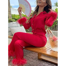 Load image into Gallery viewer, Women's Loungewear Pajamas Sets Pure Color Silk Simple Soft Shirt Pant
