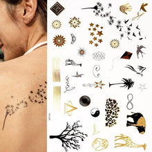 Load image into Gallery viewer, Womens Metallic Temporary Sticker Tattoos Gold Silver Waterproof Tattoos for Women
