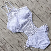 Load image into Gallery viewer, Women's One-Piece Bikini Solid Crochet Swimsuit
