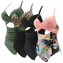Load image into Gallery viewer, Women's One Piece High Waist Swimwear Tummy Control Cutout
