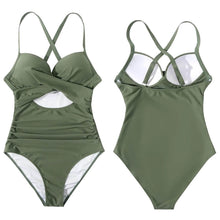 Load image into Gallery viewer, Women's One Piece High Waist Swimwear Tummy Control Cutout
