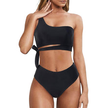 将图片加载到图库查看器，Women's One Shoulder High Waist Bikini
